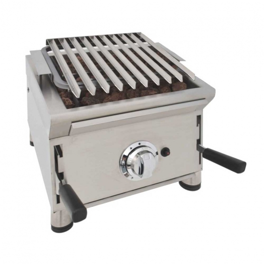 Barbecue pierre de lave à gaz grille acier inoxydable L. 385 mm