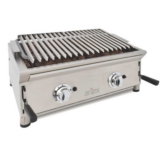 Barbecue pierre de lave à gaz grille acier inoxydable L. 692 mm