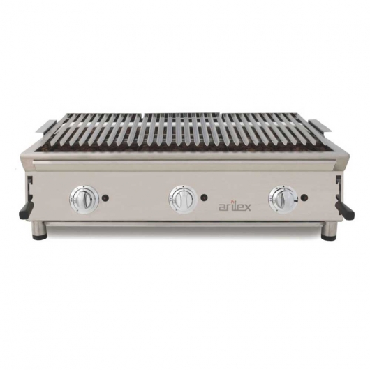 Barbecue pierre de lave à gaz grille acier inoxydable L. 1000 mm