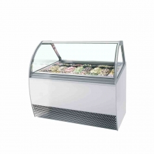 Vitrine ventilée pour glace en bac vitrage bombé 160 L