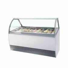 Vitrine ventilée pour glace en bac vitrage bombé 201 L