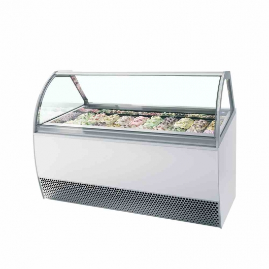 Vitrine ventilée pour glace en bac vitrage bombé 201 L