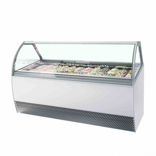 Vitrine ventilée pour glace en bac vitrage bombé 241 L