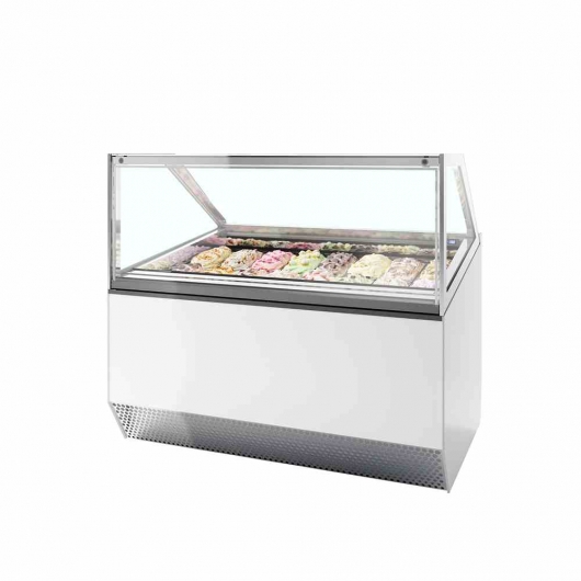 Vitrine ventilée pour glace en bac vitrage droit 160 L