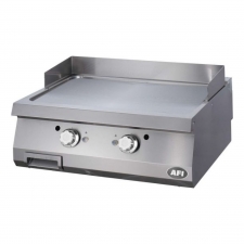 Plancha gaz lisse, deux zones de cuisson en acier 18 KW