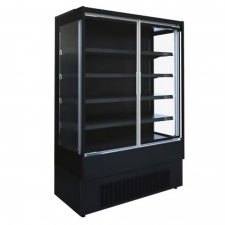 Vitrine murale froid positlf ventilé noire 2 portes coulissantes 1500 mm